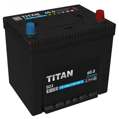Аккумулятор TITAN D23 Classic 60 0(R+)