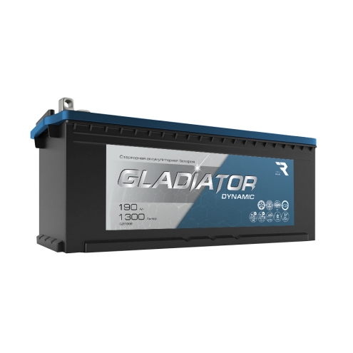 Аккумулятор Gladiator dynamic  6 СТ болт 190 4(-+)