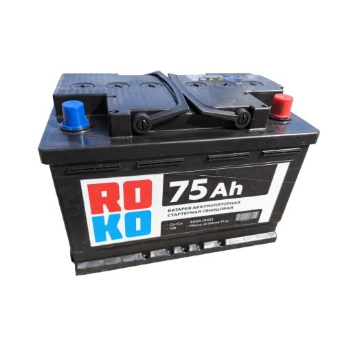 Аккумулятор ROKO  6 СТ  75 0(R+)