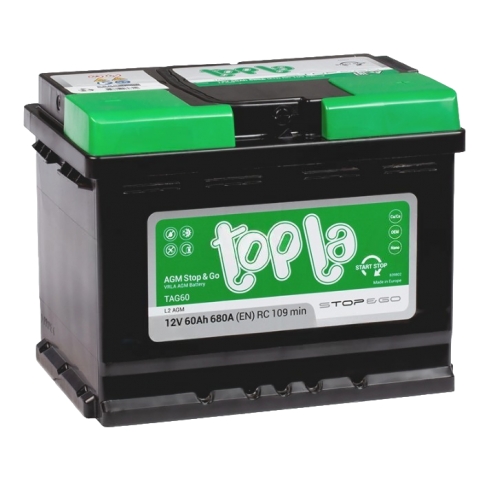Аккумулятор TOPLA AGM STOP&GO  60 0(R+)