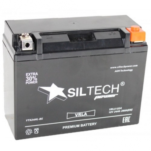 Аккумулятор SILTECH VRLA 1224 YTX24HL-BS 12V24 0(R+)