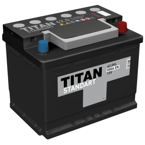Аккумулятор TITAN  Standart 62 0(R+)