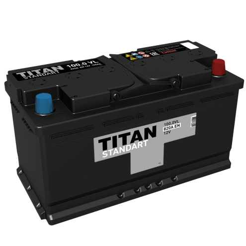 Аккумулятор TITAN  Standart 100 0(R+)