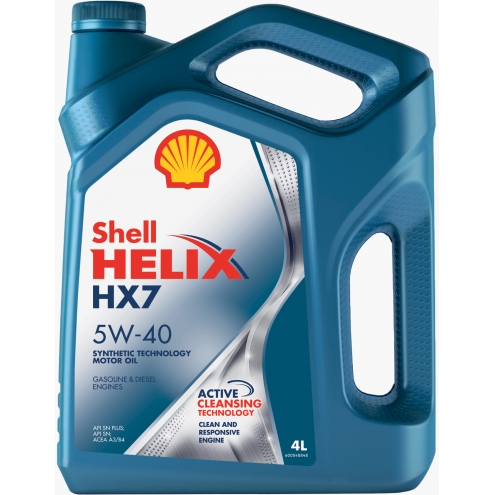 Масло моторное полусинтетическое SHELL  Helix Plus НХ7 Extra 5W-40 4
