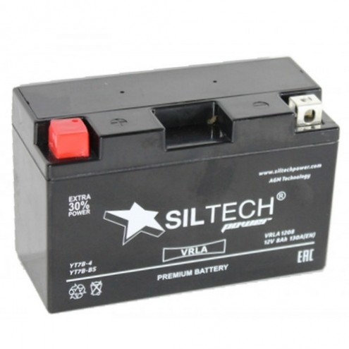 Аккумулятор SILTECH VRLA 1208 YT7B-4.YT7B-BS 12V8 1(L+)