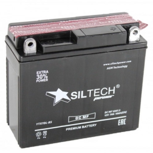 Аккумулятор SILTECH DC MF 1207.3 YTX7DL-BS 12V7 0(R+)