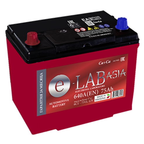 Аккумулятор E-LAB  ASIA  6СТ 75 1(L+)