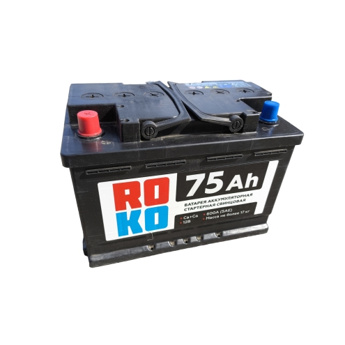 Аккумулятор ROKO  6 СТ  75 1(L+)