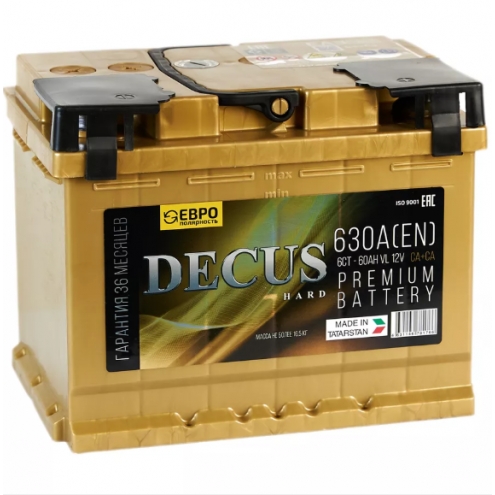 Аккумулятор DECUS  Золото  60 0(R+)