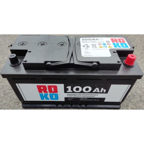 Аккумулятор ROKO  (Б)6 СТ 100 0(R+)