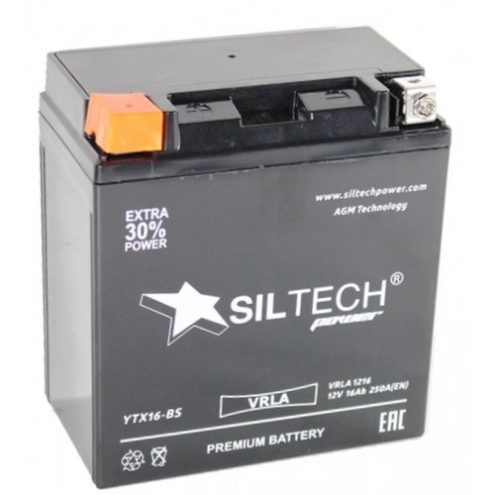 Аккумулятор SILTECH VRLA 1216 YTX16-BS 12V16 1(L+)