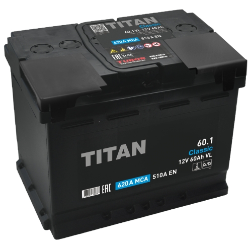 Аккумулятор TITAN  Classic 60 1(L+)
