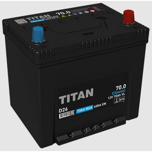 Аккумулятор TITAN D26 Classic 70 0(R+)
