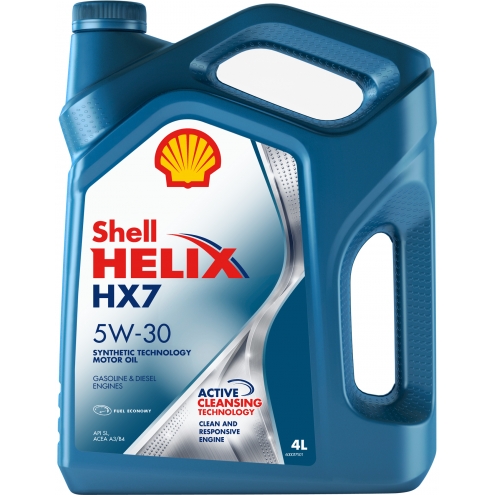 Масло моторное полусинтетическое SHELL  Helix Plus НХ7 Extra 5W-30 4