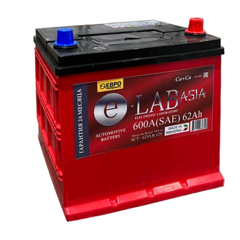 Аккумулятор E-LAB  ASIA  6СТ 62 0(R+)