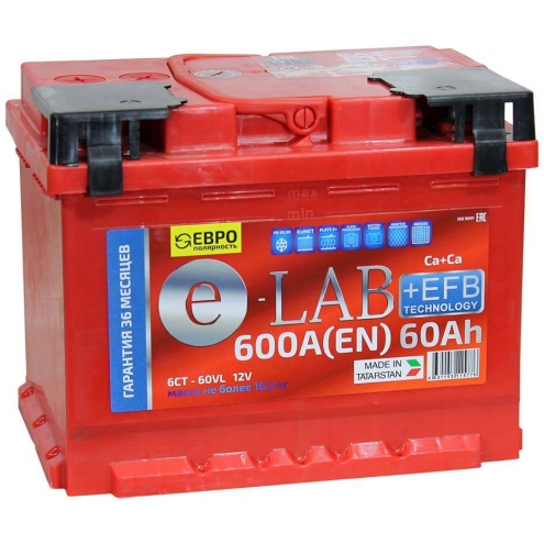 Аккумулятор E-LAB EFB EFB 6 СТ  60 0(R+)
