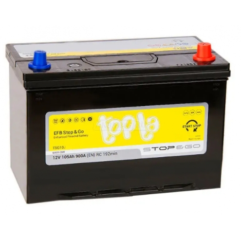Аккумулятор TOPLA EFB STOP&GO  105 JIS 0(R+)