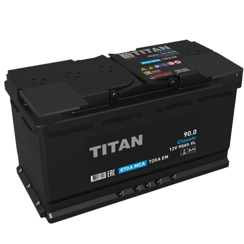 Аккумулятор TITAN  Classic 90 0(R+)