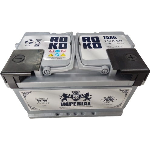 Аккумулятор ROKO  IMPERIAL 6 СТ низкий  75 0(R+)