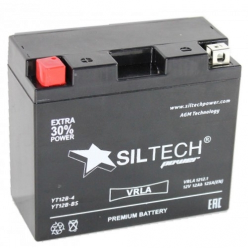 Аккумулятор SILTECH VRLA 1212.1 YT12B-4.YT12-BS 12V12 1(L+)